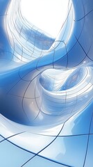 Wall Mural - abstract blue background with smooth flowing curves, ideal for tech and modern design concepts.