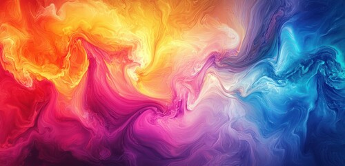 Wall Mural - abstract colorful gradient background, mixing vibrant colors into a soft flowing design.