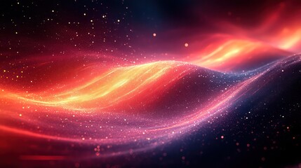 Wall Mural - abstract cosmic swirl with glowing star particles and deep color transitions