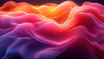 Wall Mural - Abstract fabric-like patterns in flowing gradients and glowing accents