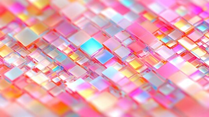 Sticker - A vibrant blend of glittering squares in various colors creates an eye-catching abstract background perfect for digital use