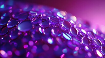 Wall Mural - vibrant purple bokeh lights illuminate reflective beads, creating an enchanting atmosphere full of d