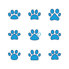 Wall Mural - Paw icon set. paw print icon vector. dog or cat paw