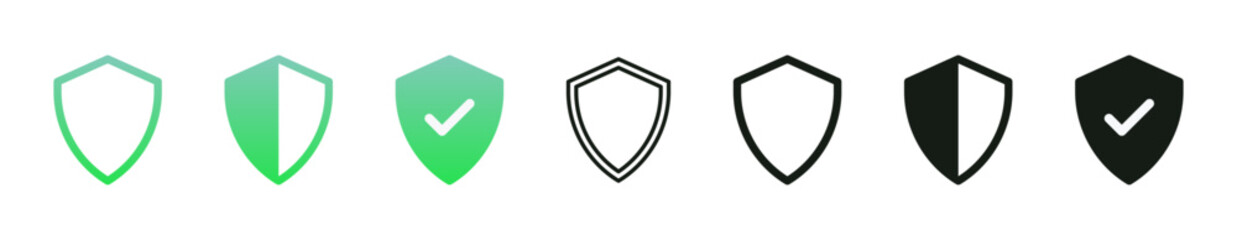 Leinwandbilder - Shield check mark icon or security shield protection icon with tick symbol