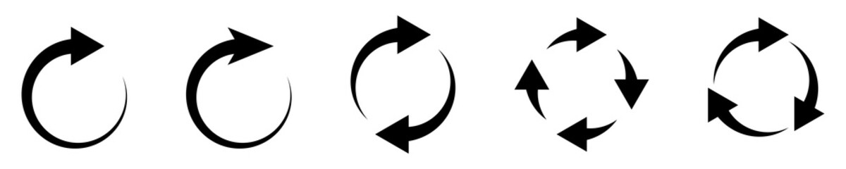Leinwandbilder - Refresh icon vector. Green recycle vector icon symbol. Repeat and reload icons set and arrow rotation circle. Sync icon symbol convert button sign
