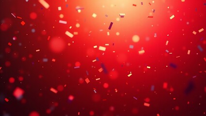 Wall Mural - red confetti vibrant mood celebration explosion on gradient party colors background