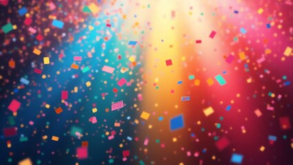Wall Mural - multicolor confetti vibrant mood celebration explosion on gradient party colors background