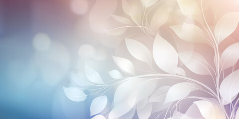 Wall Mural - White leaves creating a soft and elegant background design