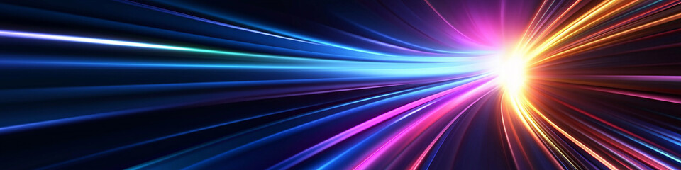 Poster - Abstract speed motion light trails background showing fast acceleration