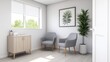 © artzone - Bright Minimalist Office with Gray Chairs and Green Plant