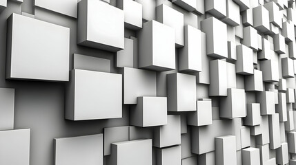 Wall Mural - Abstract white cubes background texture (1)