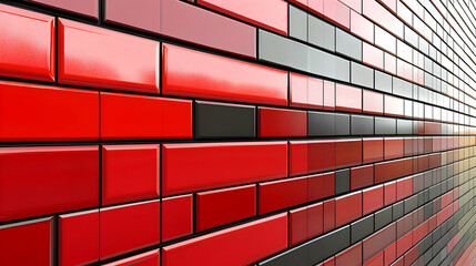 Wall Mural - Red and black brick wall texture background