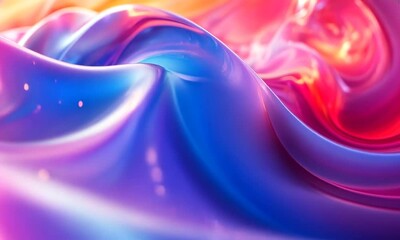 Wall Mural - Colorful abstract waves of fluid motion with vibrant hues in a dynamic, swirling pattern