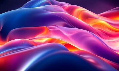 Wall Mural - Vibrant abstract waves of color flowing seamlessly, creating a dynamic and energetic background