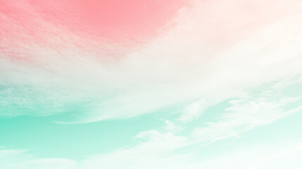 Wall Mural - pastel sky with pink and teal hues
