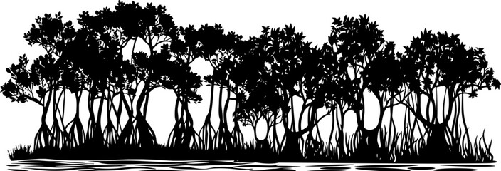 mangrove tree silhouette