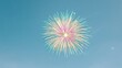© Giman - Colorful fireworks explode in daytime sky. Celebration event background image