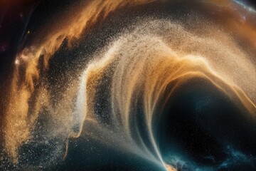 a breathtaking celestial scene captures the essence of star dust, a glowing wave of minute white and