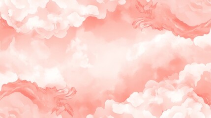 Canvas Print - Pastel Pink Watercolor Sky Cloudscape Abstract Art