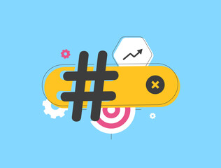 Wall Mural - hashtag marketing boosts viral campaigns and social media success. strategic hashtag marketing track