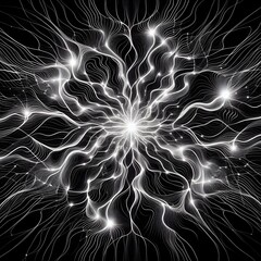 Wall Mural - a visual representation of sound waves, creating a vibrant, ever-shifting landscape of colors and or