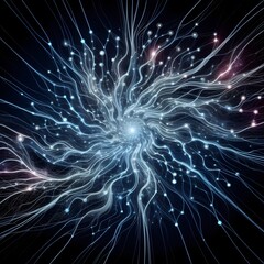 Wall Mural - a visual representation of sound waves, creating a vibrant, ever-shifting landscape of colors and or
