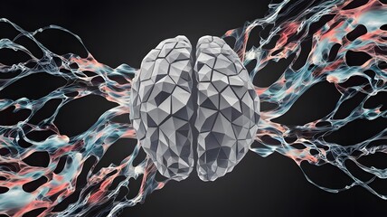 Wall Mural - a digital landscape where particles of light float and collide, representing the electrical activity
