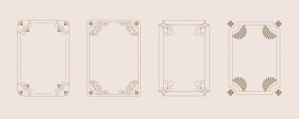 Wall Mural - vintage deco frame and border. abstract decoration for vertical design