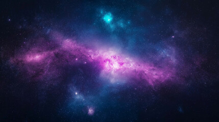 Wall Mural - Cosmic Nebula in Vivid Hues: A breathtaking view of a vibrant nebula, swirling with shades of deep purple and electric blue, evokes a sense of wonder and mystery in the vast expanse of space.