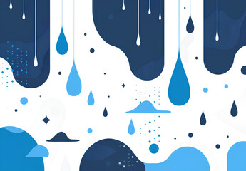 Wall Mural - blue flat vector background with simple shapes and lines in white, gray, and blue colors. abstract g