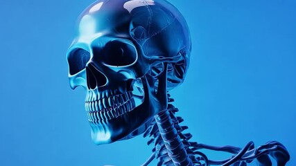 Wall Mural - this artwork features a bright, stylized skeleton against a gradient background. perfect for educati
