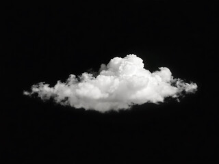 Wall Mural - Single cloud isolated on black background