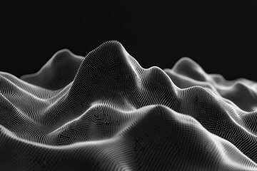 Wall Mural - Abstract representation of undulating terrain in monochrome, showcasing depth and texture