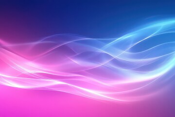 Wall Mural - Abstract waves of blue and pink light flowing gracefully across a smooth gradient background