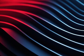 Wall Mural - Abstract waves of red and blue light create a dynamic visual effect in a dark setting