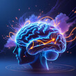 © Subhankar - Human brain digital light electrical activity flashes generative AI tools