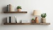 © Thi - Chic modern urban bedroom featuring vibrant succulents in DIY planters on a stylish floating shelf.
