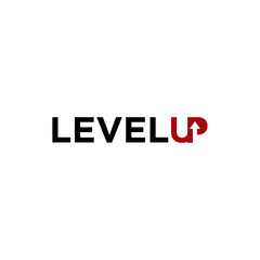 Wall Mural - Level Up Logo Vector and Business simple