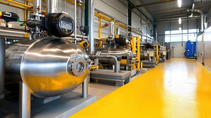 Aufkleber - Industrial Facility Modern Processing Plant Equipment Steel Tanks Pipes