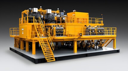 Poster - Industrial Manufacturing System Yellow Platform Complex Machinery Technology