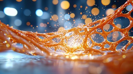 Leinwandbilder - Abstract Orange Liquid Flowing Dynamic Energy Design