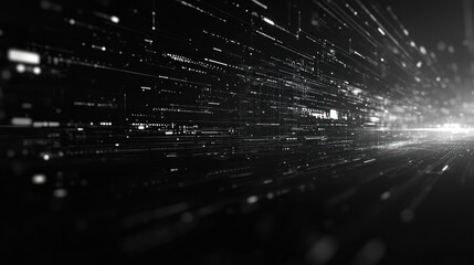 Data stream flowing through digital tunnel, bright future