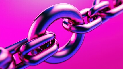 Aufkleber - Vivid Pink Metal Chain Link Abstract Background Design