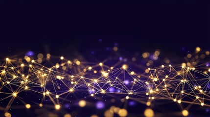 Poster - Golden Network Abstract Background Digital Technology Connection