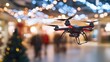 © Smoky - Festive Drone Flight Over Blurred City Lights and Christmas Tree