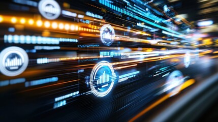 Futuristic Data Stream Abstract Technology Background Digital Speed