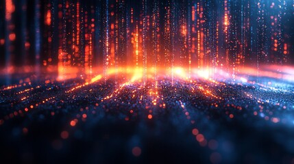 Digital rain, data stream, futuristic technology, abstract background, tech presentation