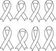 © Hena - Breast cancer ribbon icon set. Cancer charity awareness ribbon vector symbol in black filled and outlined style