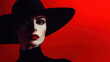 © smth.design - Mysterious woman with hat in dramatic red lighting
