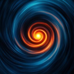 Wall Mural - Anticipation vision opportunity concept. Vibrant swirling vortex of blue and orange light.